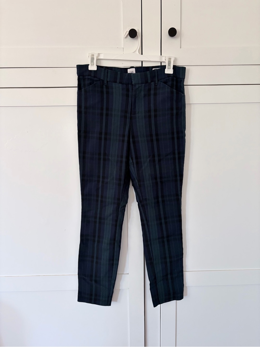 GAP Blue Plaid Stretchy Signature Skinny Ankle Pants Size 6